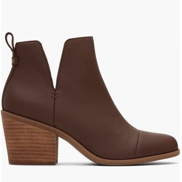 Toms Dressy Leather Everly Cutout Ankle Boot Bootie Shoes Size 11 - Picture 10 of 13